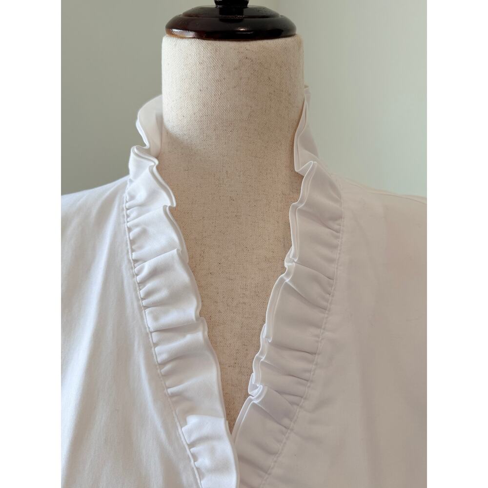 Brooks Brothers Fitted Iron-Free Supima Sleeveless Ruffle Blouse Size 6 - Picture 2 of 7